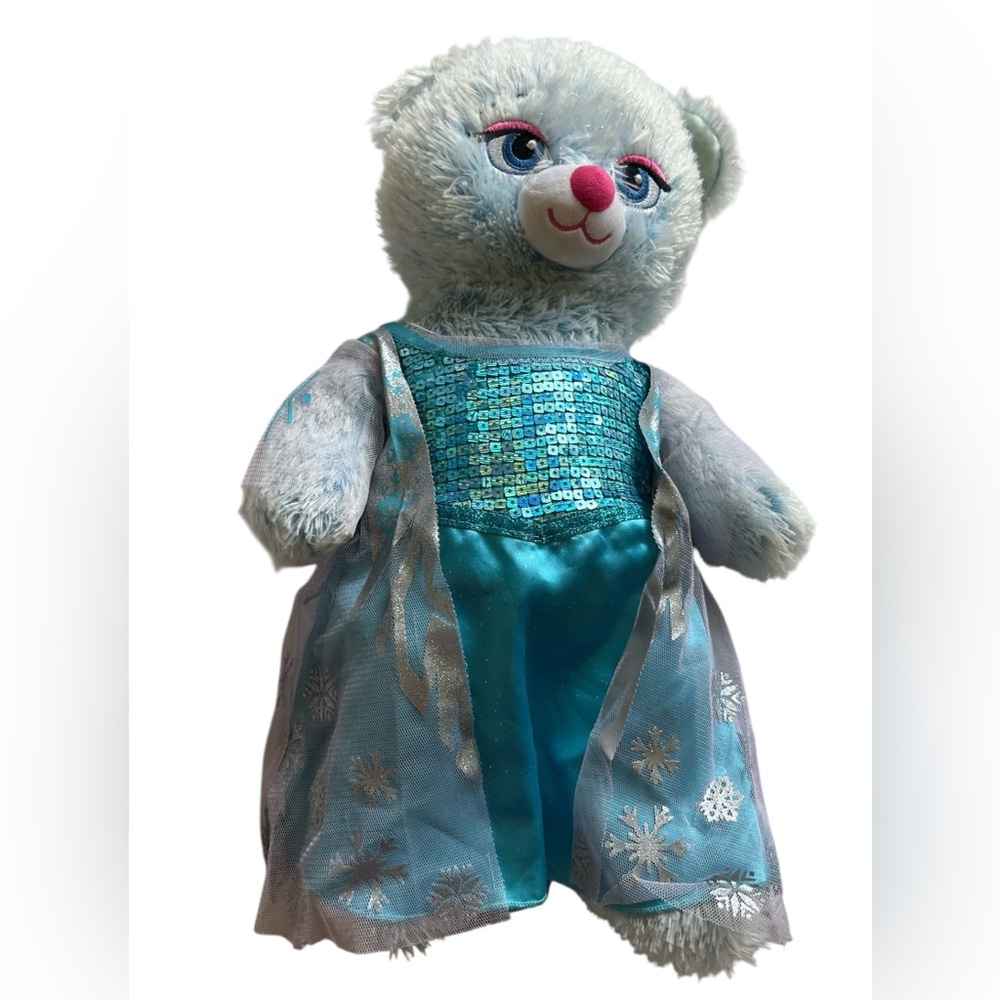 Disney Frozen Elsa Stuffed Plush Bear with Blue Dress
